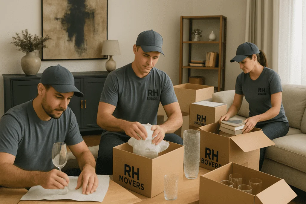 RH Movers packing team